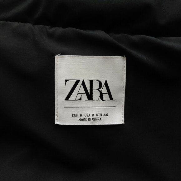 Zara Asymmetrical Genuine Down & Feather Fill Longline Puffer Coat Men's Size M - Picture 7 of 9